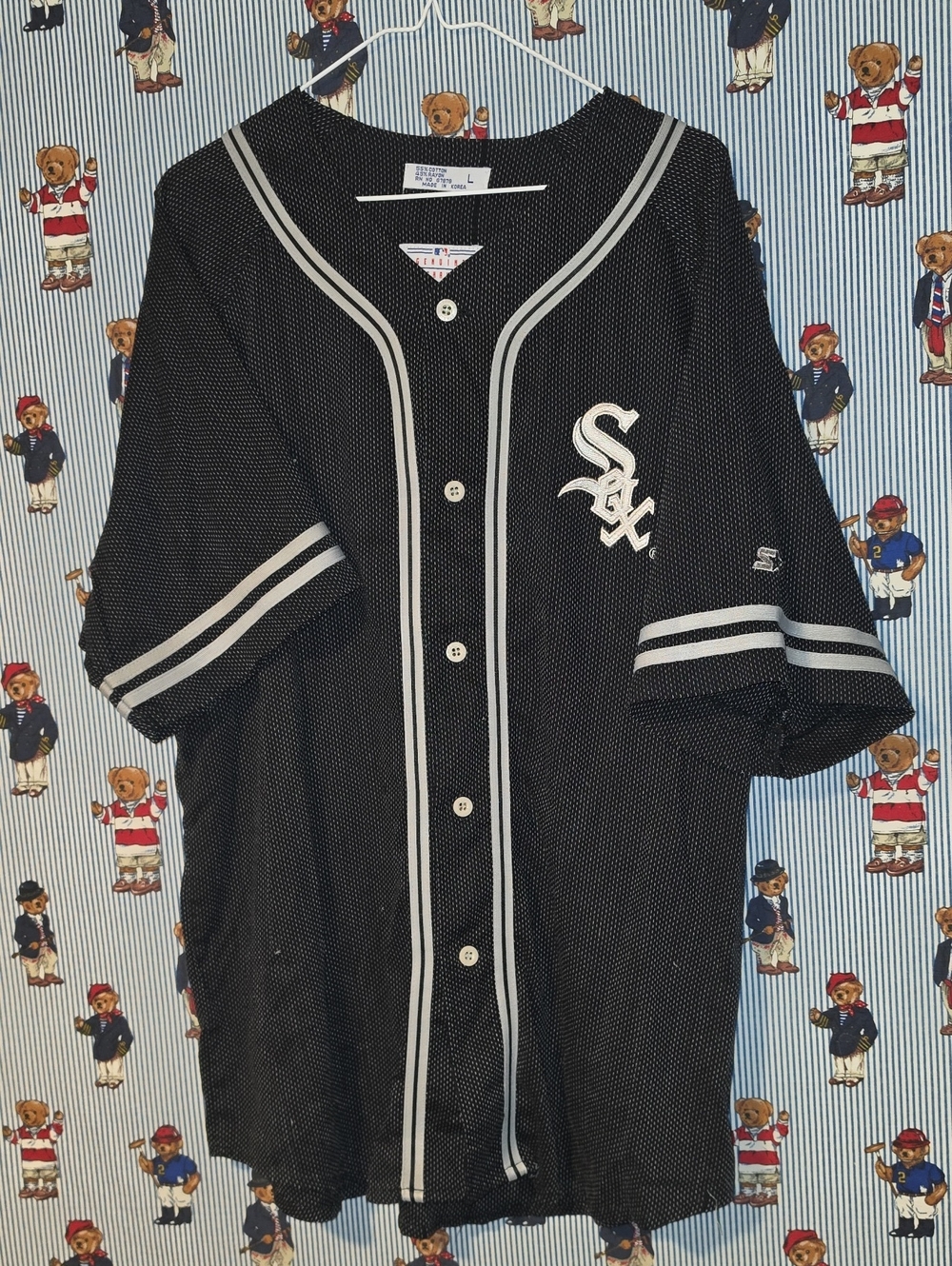 Vintage Starter Chicago White Sox Black Baseball Jersey Large